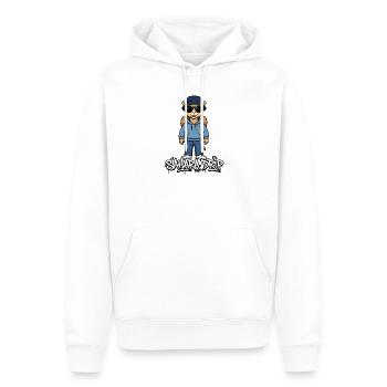 Sahara Drip Camel Streetwear - Männer Premium Bio Hoodie - Weiß - Vorne - Nico (187cm)