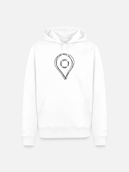 Standort handgezeichnet - Männer Premium Bio Hoodie - Weiß
