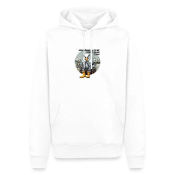 Böse Möwen - Leute schubsen - Männer Premium Bio Hoodie - Weiß - Vorne - Nico (187cm)
