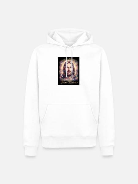 Jesus Christus Ich segne Dich - Männer Premium Bio Hoodie - Weiß