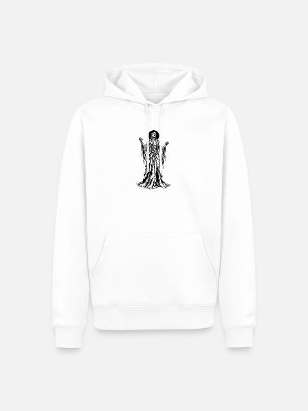 Dark Blindfolded Priestess Gothic Art - Männer Premium Bio Hoodie - Weiß