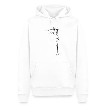 Flöte - Männer Premium Bio Hoodie - Weiß - Vorne - Nico (187cm)
