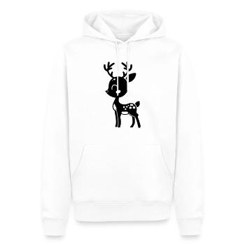 Hirsch - Männer Premium Bio Hoodie - Weiß - Vorne - Nico (187cm)