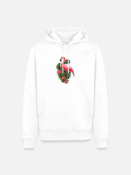 Flamingo - Men’s Premium Organic Hoodie - white