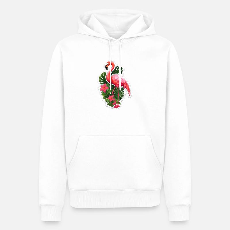Flamant - Sweat à capuche Premium bio Homme - blanc