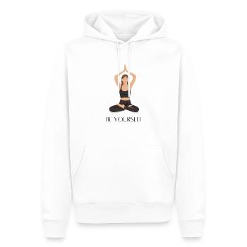 YOGA BEYOURSELF - Männer Premium Bio Hoodie - Weiß - Vorne - Nico (187cm)