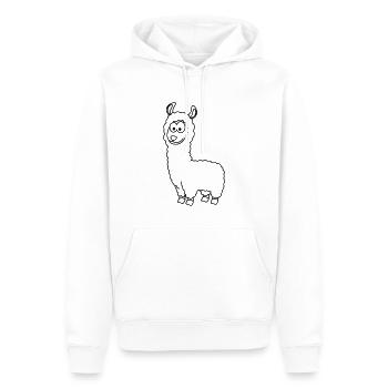Alpaka Comic Tier - Männer Premium Bio Hoodie - Weiß - Vorne - Nico (187cm)