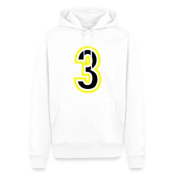 3 Zahl College - Männer Premium Bio Hoodie - Weiß - Vorne - Nico (187cm)