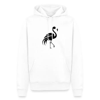 Flamant rose - Sweat à capuche Premium bio Homme - blanc - Devant - Nico (187cm)