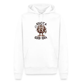 Noeud bonne idée - Sweat à capuche Premium bio Homme - blanc - Devant - Nico (187cm)