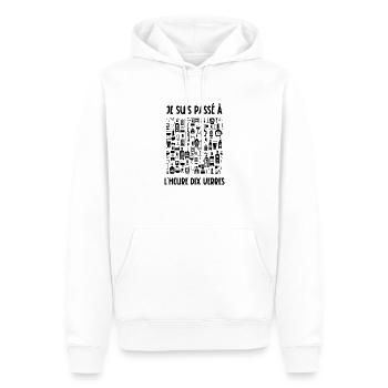 je suis passé à l'heure dix verres - Sweat à capuche Premium bio Homme - blanc - Devant - Nico (187cm)