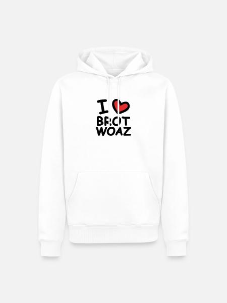 I Love Brotwoaz - Männer Premium Bio Hoodie - Weiß