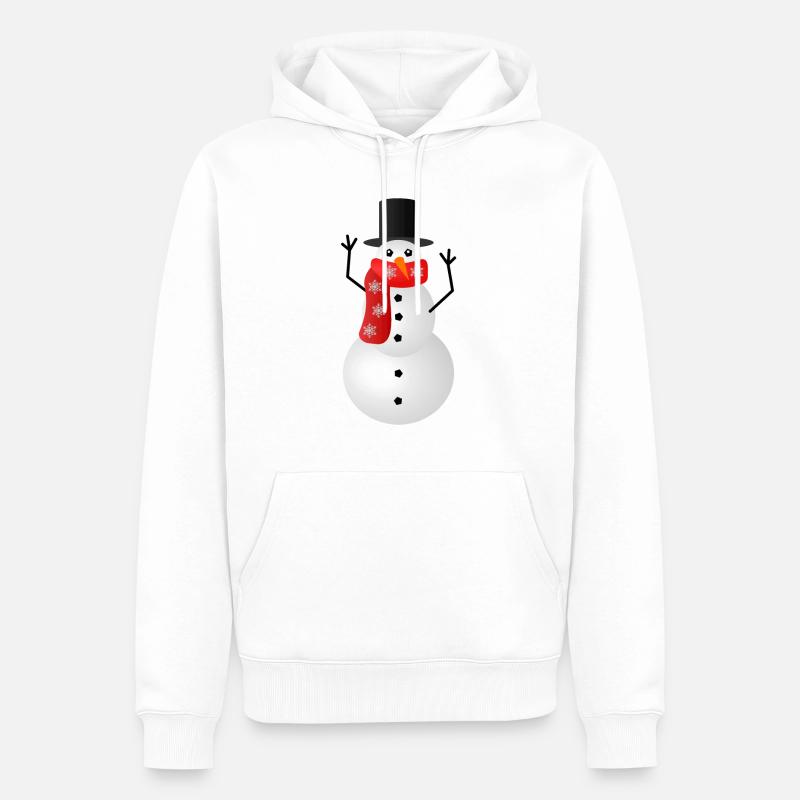 Weihnachtspullover - Schneemann - Männer Premium Bio Hoodie - Weiß