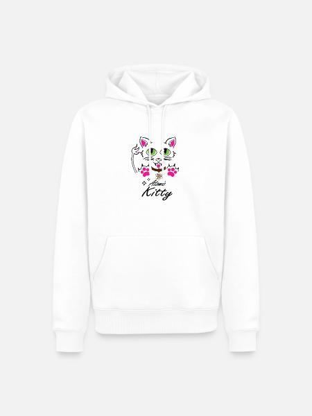 Atomic Kitty #2 - White Shirt - Männer Premium Bio Hoodie - Weiß