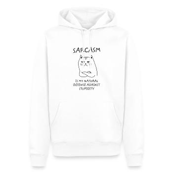 Sarcasm Stupidity Office Work Cat - Men’s Premium Organic Hoodie - white - Front - Nico (187cm)