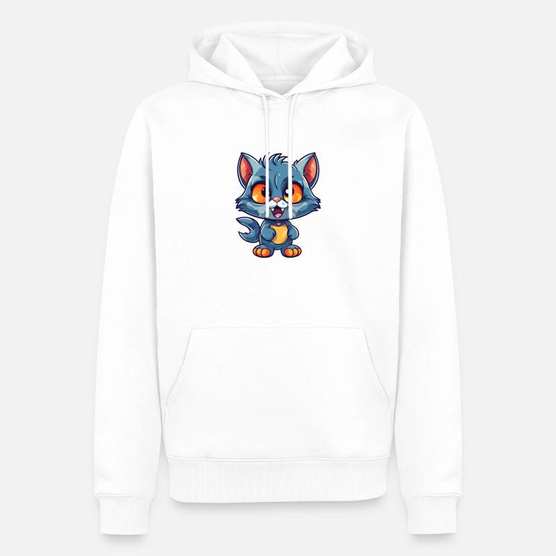 Les chats sont cool - Sweat à capuche Premium bio Homme - blanc