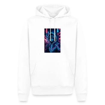 BossCat - Männer Premium Bio Hoodie - Weiß - Vorne - Nico (187cm)