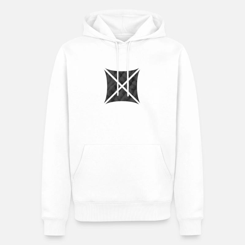 Abstrait Polygone Design Gris - Sweat à capuche Premium bio Homme - blanc