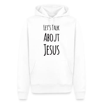 Let's Talk About Jesus - Men’s Premium Organic Hoodie - white - Front - Nico (187cm)