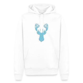 Bavarian Stag with Horns as Patches - Men’s Premium Organic Hoodie - white - Front - Nico (187cm)