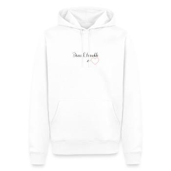 Doux et humble de coeur - Sweat à capuche Premium bio Homme - blanc - Devant - Nico (187cm)