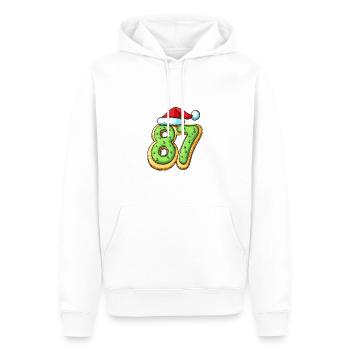 87 Zahl Weihnachten - Männer Premium Bio Hoodie - Weiß - Vorne - Nico (187cm)