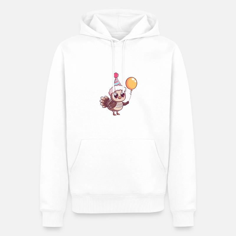 Dinde Anniversaire Bébé - Sweat à capuche Premium bio Homme - blanc