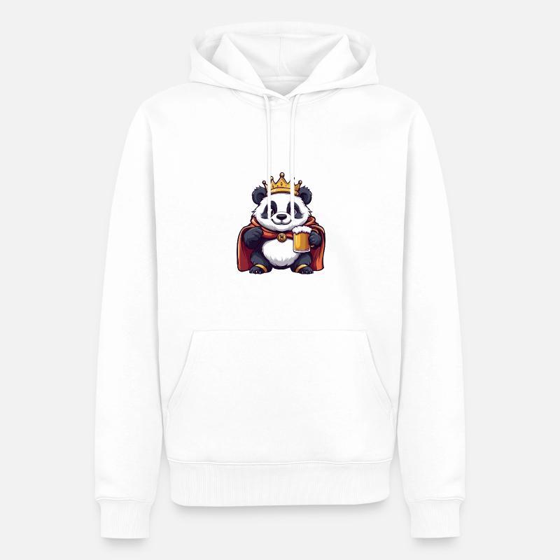 Panda Bière Drôle - Sweat à capuche Premium bio Homme - blanc