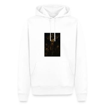 Jésus sur la croix - Sweat à capuche Premium bio Homme - blanc - Devant - Nico (187cm)