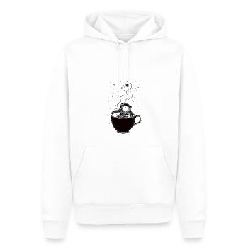 Kaffee Astronaut - Männer Premium Bio Hoodie - Weiß - Vorne - Nico (187cm)