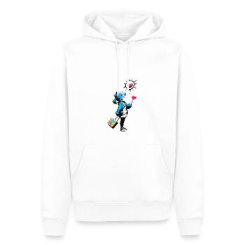 Street Art Fille 23244 - Sweat à capuche Premium bio Homme - blanc - Devant - Nico (187cm)
