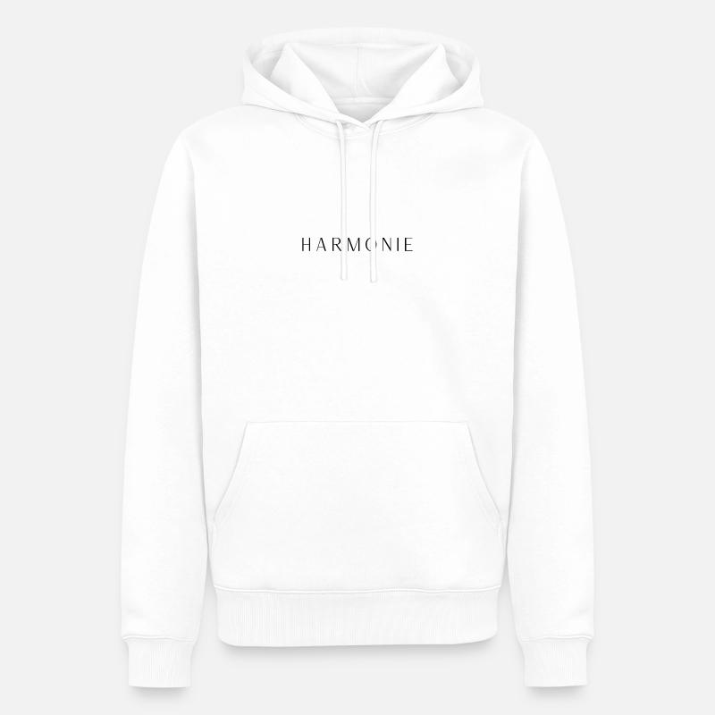 Harmonie - Sweat à capuche Premium bio Homme - blanc
