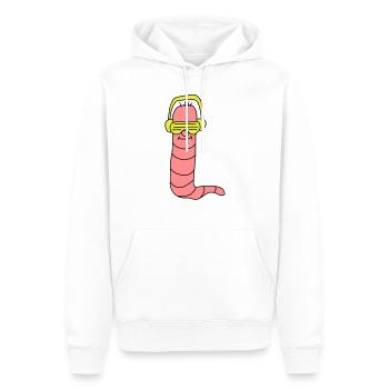 Cool Party Worm DJ - Sweat à capuche Premium bio Homme - blanc - Devant - Nico (187cm)