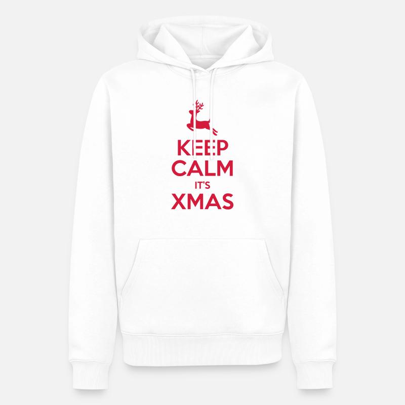Keep Calm It's Xmas - Männer Premium Bio Hoodie - Weiß