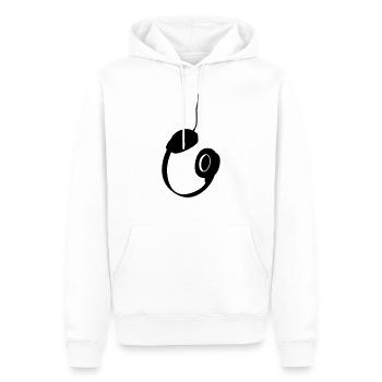 casque audio - Sweat à capuche Premium bio Homme - blanc - Devant - Nico (187cm)