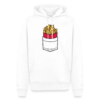 Brusttasche Pommes Frites - Männer Premium Bio Hoodie - Weiß - Vorne - Nico (187cm)
