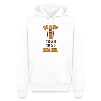 Exercise Extra Fries Zitat - Männer Premium Bio Hoodie - Weiß - Vorne - Nico (187cm)