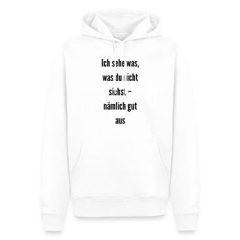 Ich sehe was was du nicht siehst nämlich gut aus - Männer Premium Bio Hoodie - Weiß - Vorne - Nico (187cm)