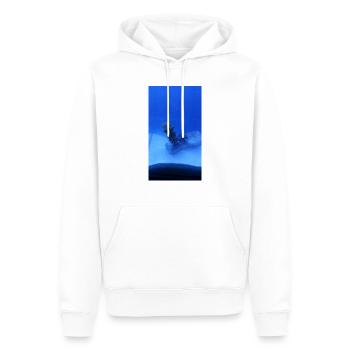 Rouleau de lac - Sweat à capuche Premium bio Homme - blanc - Devant - Nico (187cm)