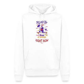 École de skateboard pour filles - Sweat à capuche Premium bio Homme - blanc - Devant - Nico (187cm)