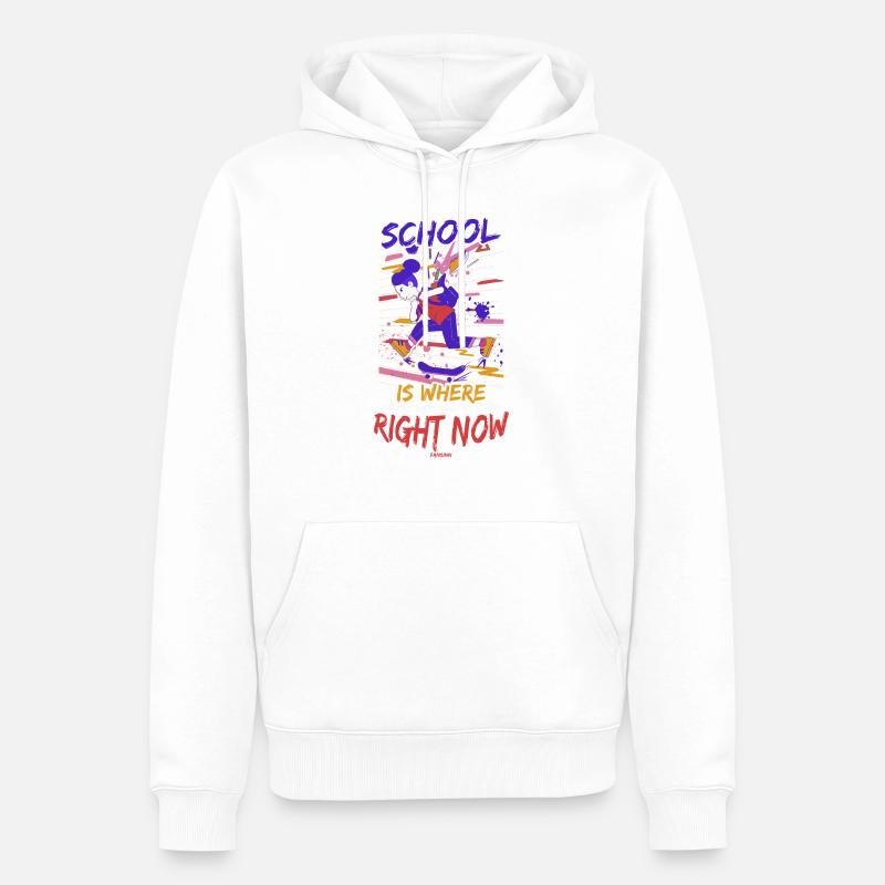 Mädchen Skateboard Schule - Männer Premium Bio Hoodie - Weiß
