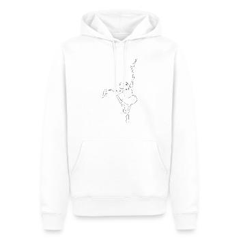 Ballerines - Sweat à capuche Premium bio Homme - blanc - Devant - Nico (187cm)