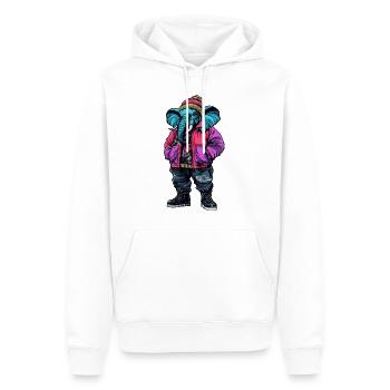 Mode d’hiver éléphant - Sweat à capuche Premium bio Homme - blanc - Devant - Nico (187cm)
