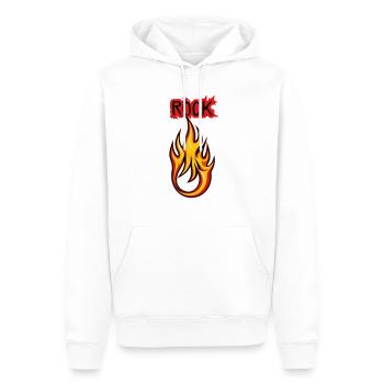 Rock Fire & Flame - Men’s Premium Organic Hoodie - white - Front - Nico (187cm)