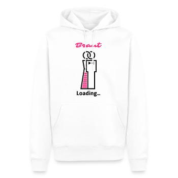 Braut Loading... - Männer Premium Bio Hoodie - Weiß - Vorne - Nico (187cm)