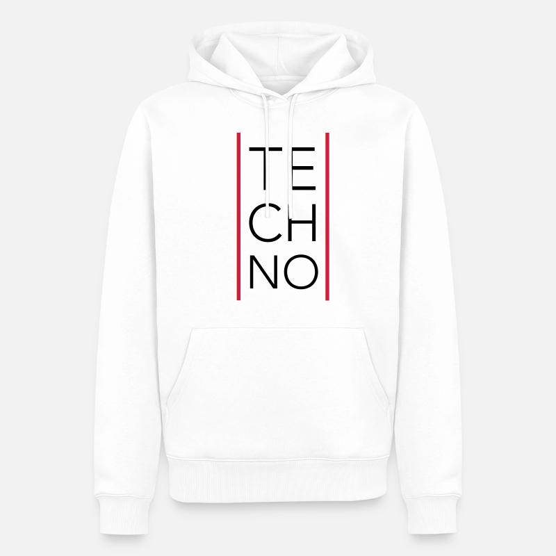 Techno - Sweat à capuche Premium bio Homme - blanc