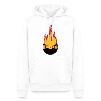 dj party feiern club disko musik tanzen vinyl plat - Männer Premium Bio Hoodie - Weiß - Vorne - Nico (187cm)