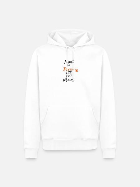 Cat - Männer Premium Bio Hoodie - Weiß