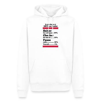 je me donne à 100% au travail - humour de bureau - Sweat à capuche Premium bio Homme - blanc - Devant - Nico (187cm)