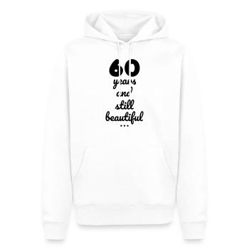 60 years and still beautiful - Sweat à capuche Premium bio Homme - blanc - Devant - Nico (187cm)
